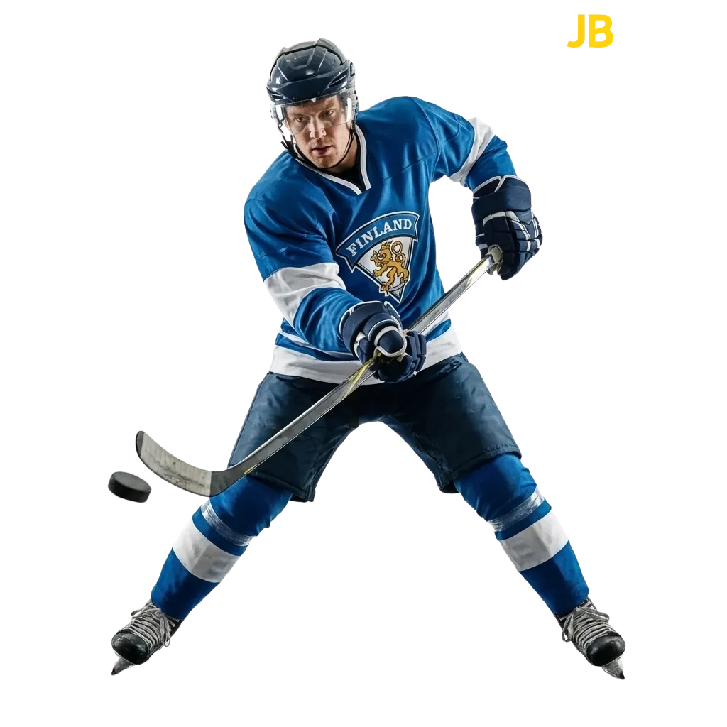 Ice hockey betting interface at JB Casino showing NHL, Liiga, and KHL odds with live betting options and markets