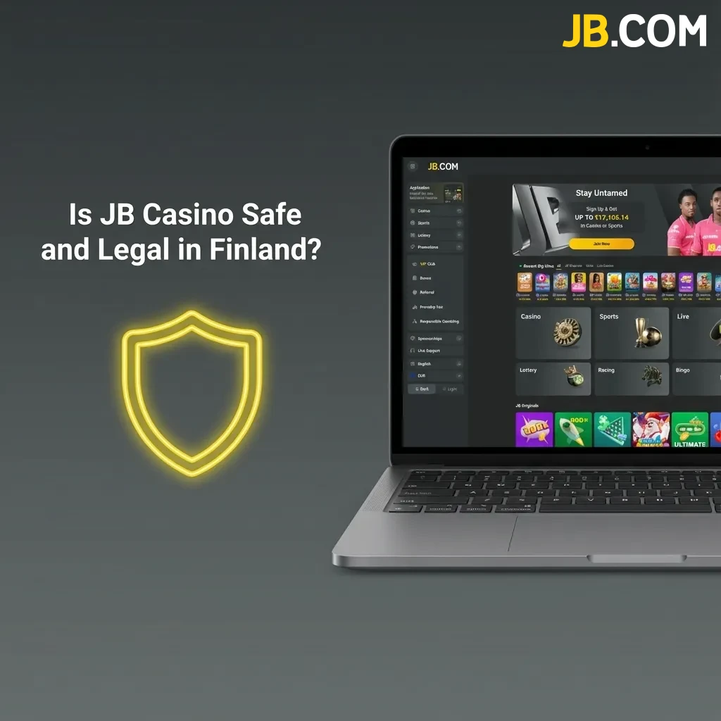 JB Casino online platform with Curaçao license, SSL encryption, and security features for Finnish players