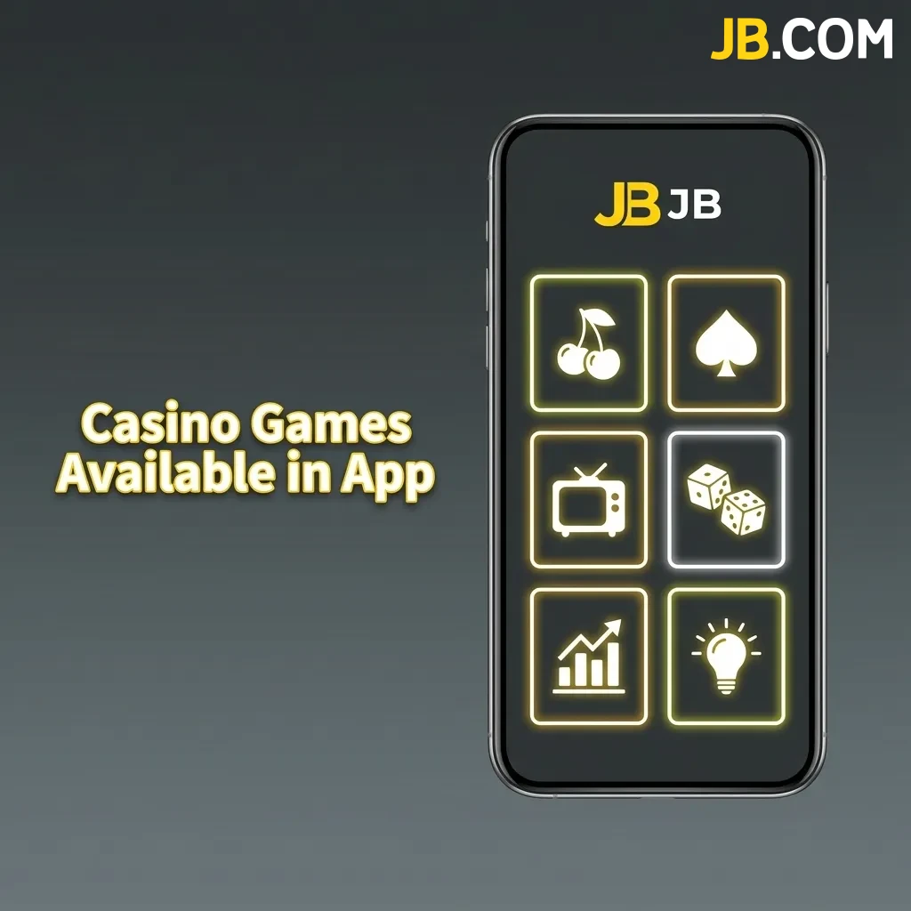 JB Casino app showcasing popular slot and table games from providers like Pragmatic Play, NetEnt, and Evolution Gaming