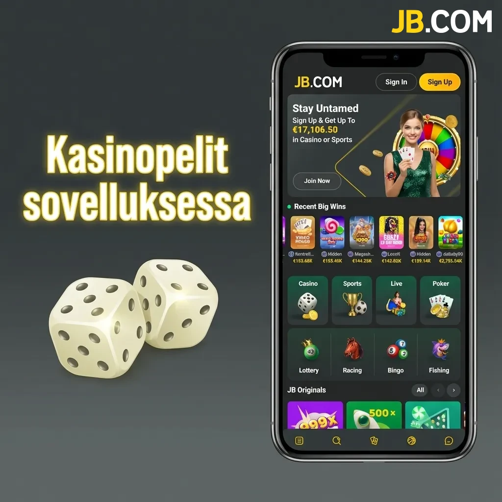 Mobiilisovellus näyttää kasinopelejä, live-pelejä ja pöytäpelejä tunnetuilla kehittäjillä kuten NetEnt ja Evolution Gaming