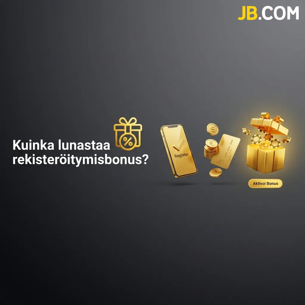 Katso selkeät ohjeet ja opi, kuinka lunastaa rekisteröitymisbonus helposti heti pelitilin luomisen jälkeen ja aloita pelaaminen suuremmalla kassalla JBCasino-sivustolla.
