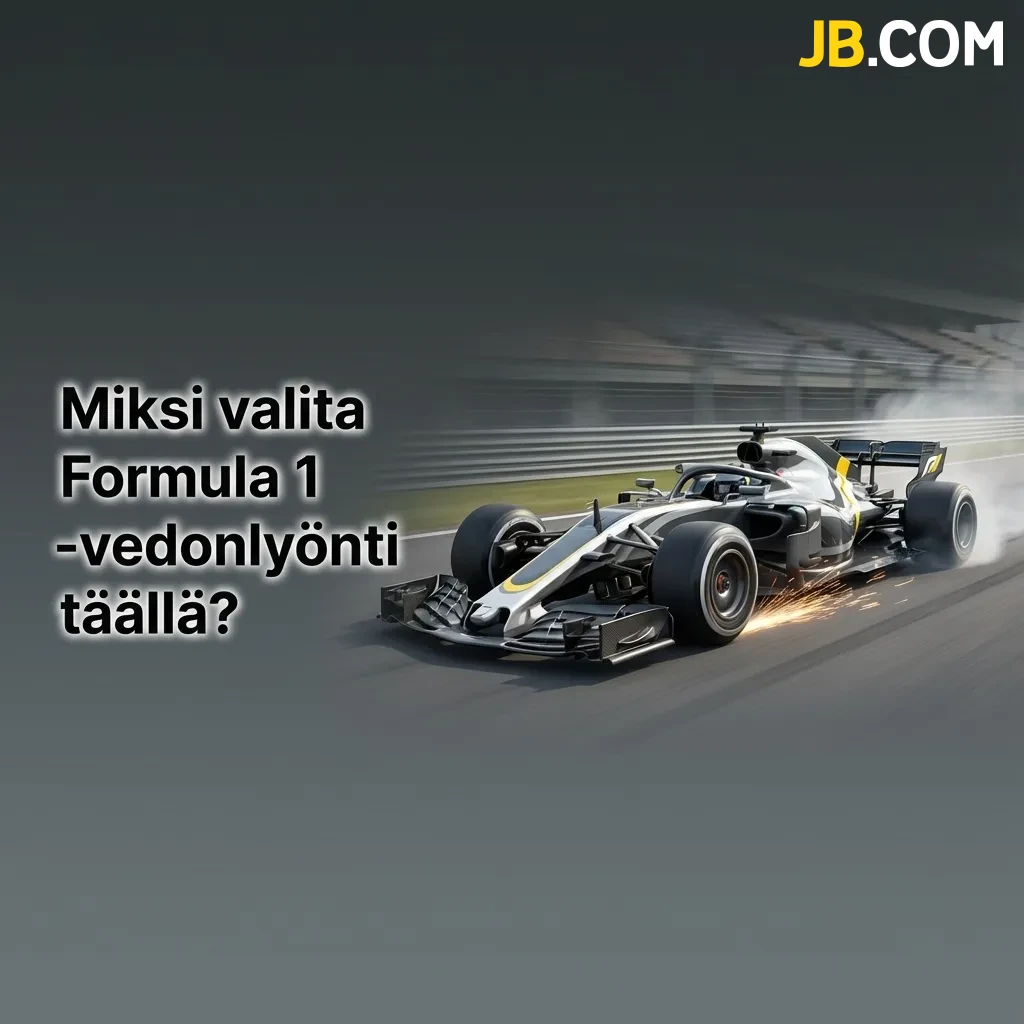 Formula 1 racing car on track with betting odds and Finnish mobile app interface showing live statistics
