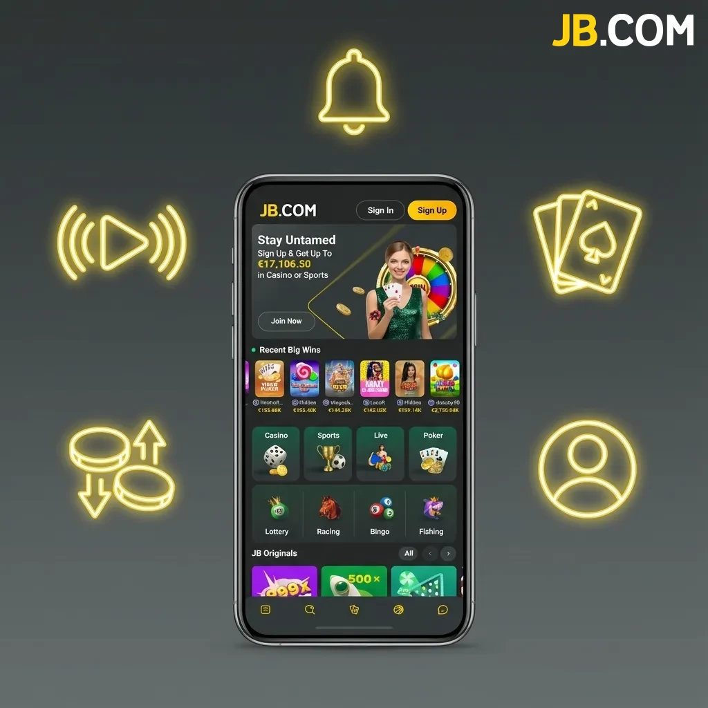 JB Casino mobile app features: Finnish payment methods, 2000+ games, live casino, sports betting, €17,160 welcome bonus