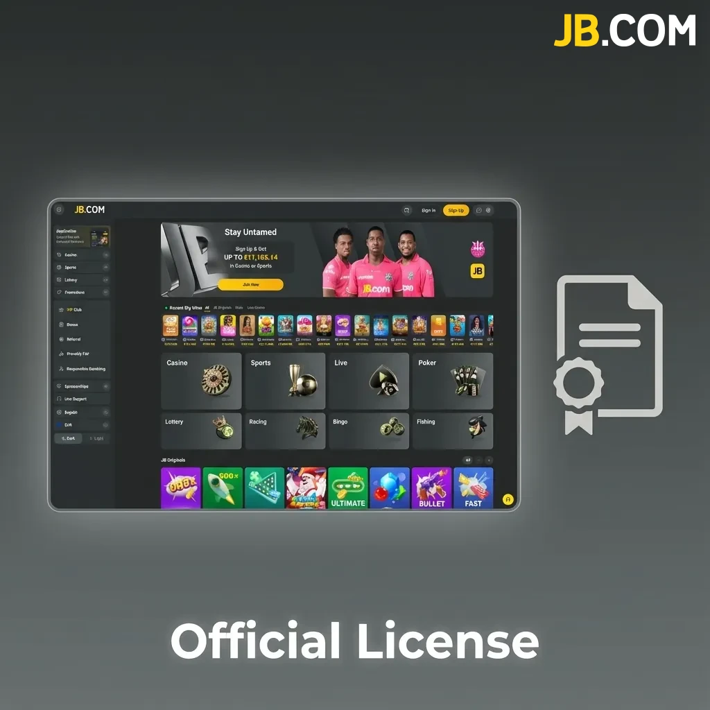 JB Casino official Curaçao eGaming license certificate 8048/JAZ2017-003 for regulated online gambling operations