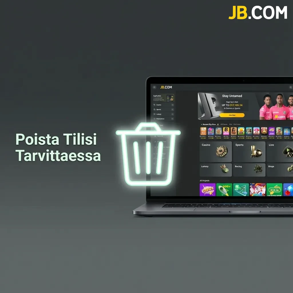 Käyttäjä sulkee pelitilin asetuksissa valitsemalla poista tili -vaihtoehdon ja vahvistamalla salasanalla.