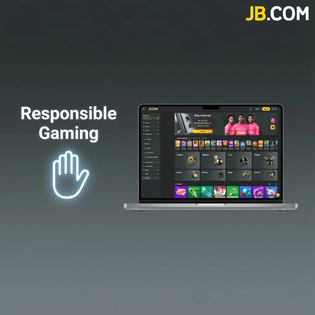 JB Casino responsible gaming tools including deposit limits, time reminders, self-exclusion options, and support resources.