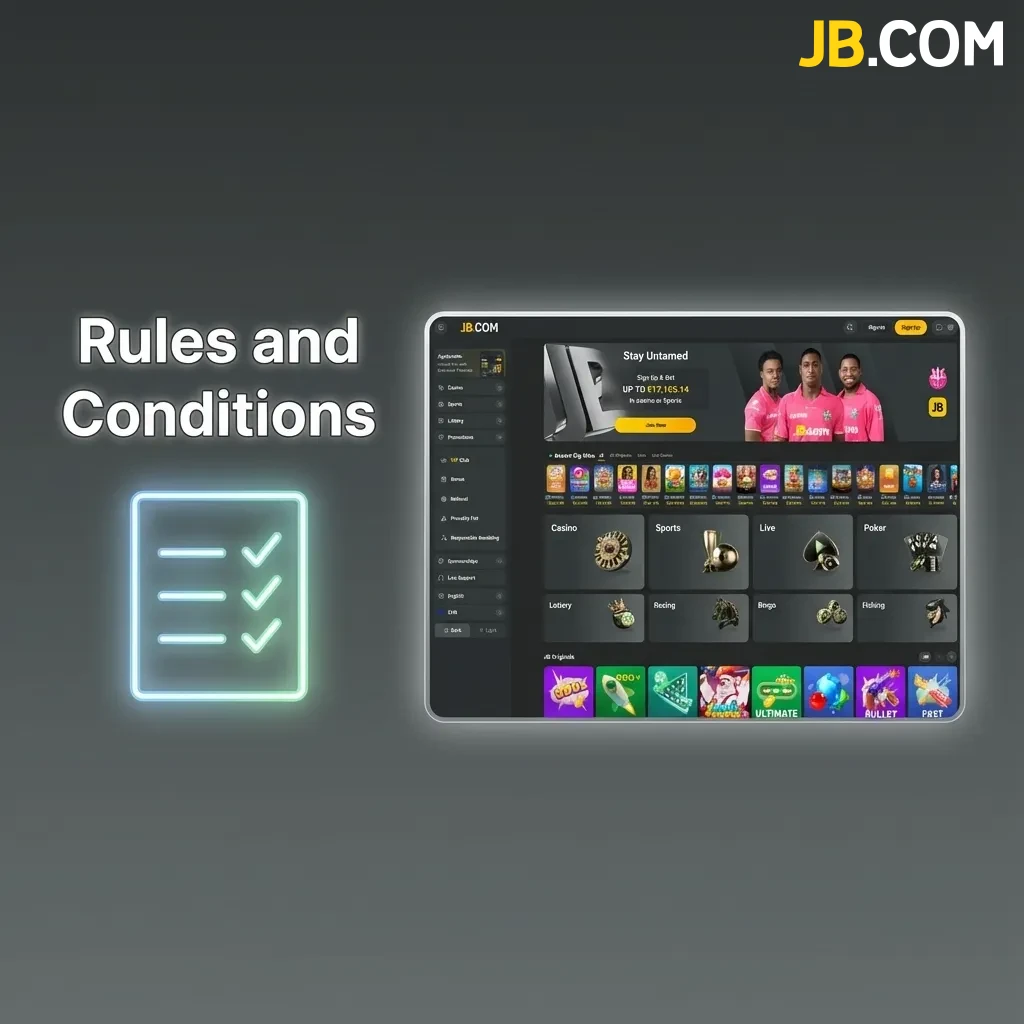 Casino rules page showing account restrictions, age verification, bonus terms, and withdrawal requirements