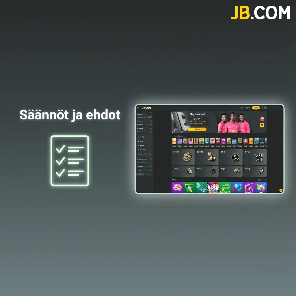 Terms and conditions page showing rules for 18+ gaming registration, account limits, and withdrawal processing.