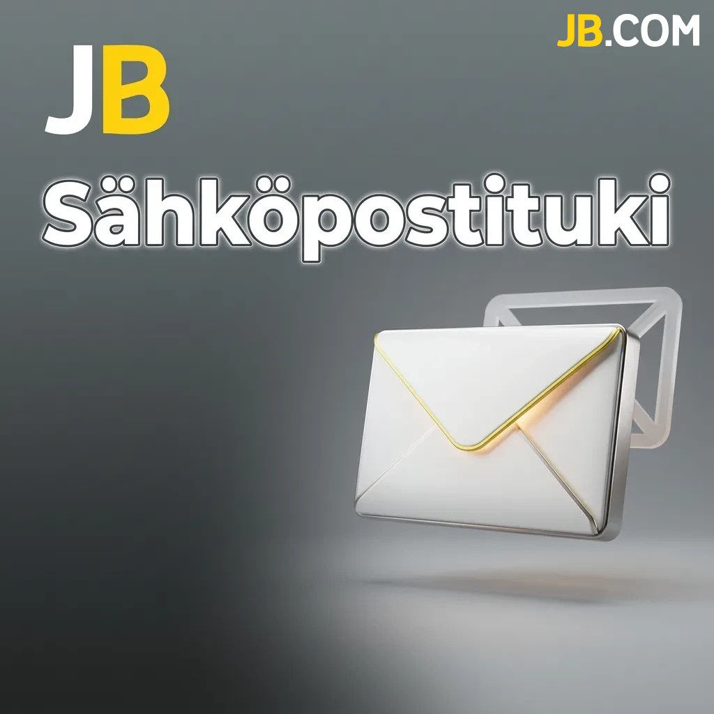 Email support icon for JB Casino showing contact options for complex inquiries and document submissions
