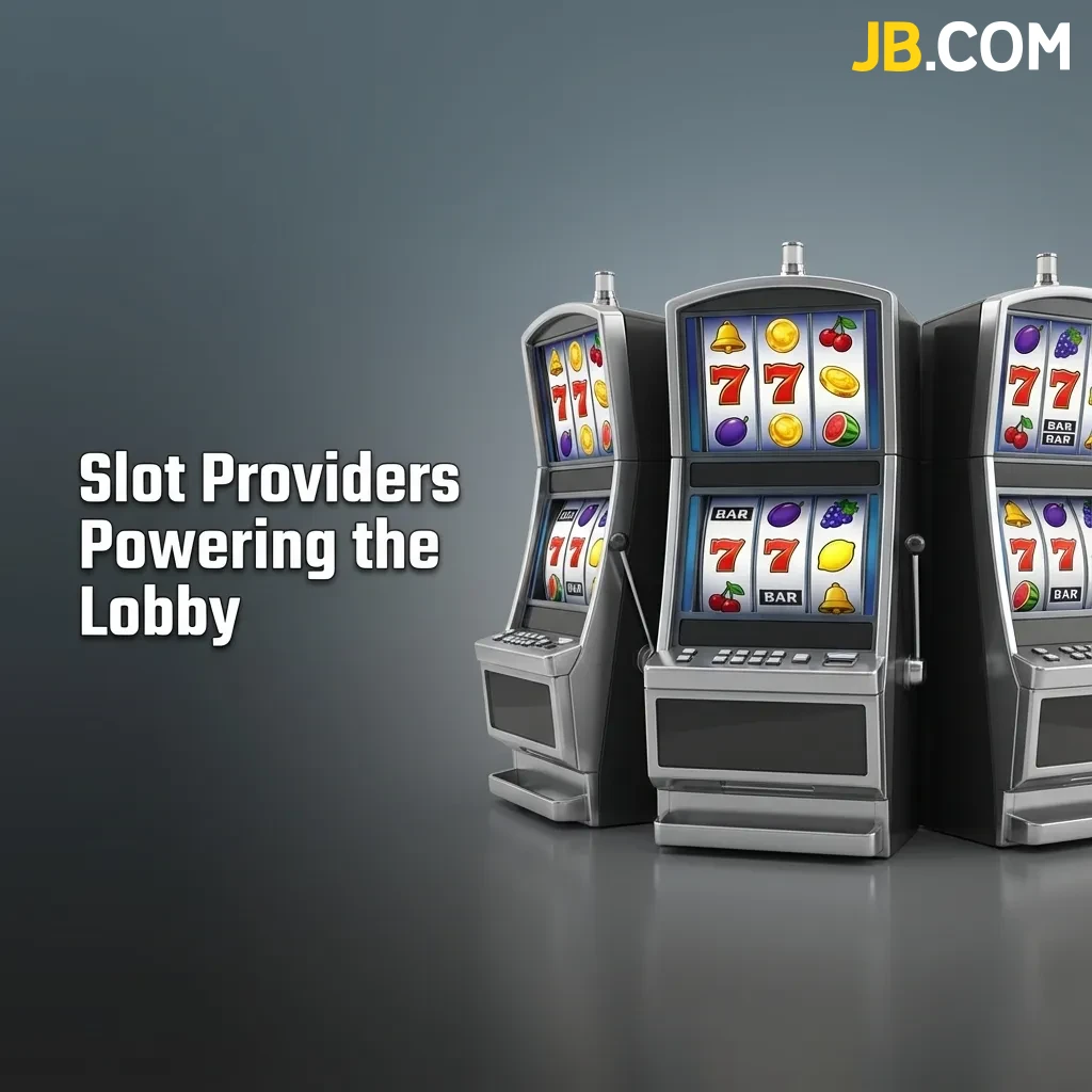 JB Casino's 50+ slot provider partners including NetEnt, Pragmatic Play, Play'n GO, and Microgaming logos