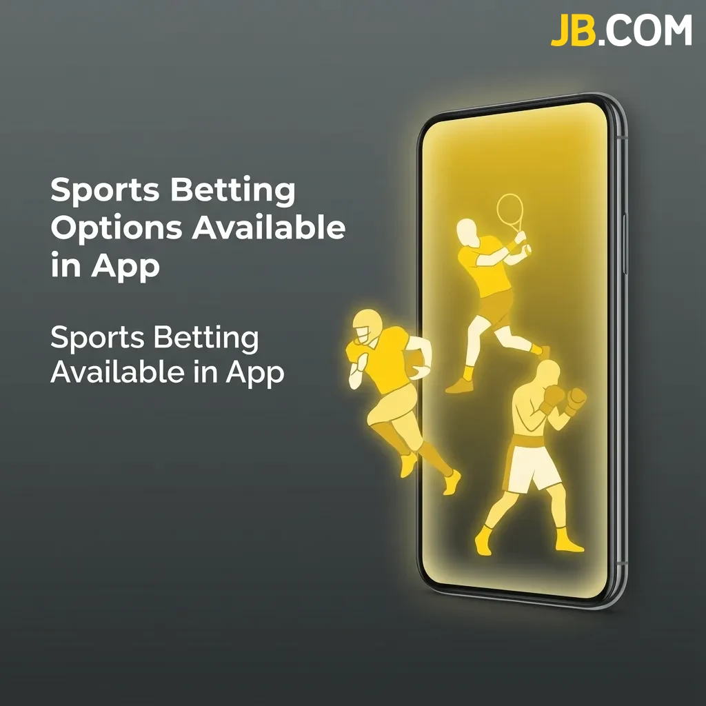 JB Casino app displaying sports betting options including football, ice hockey, basketball, tennis, and esports markets