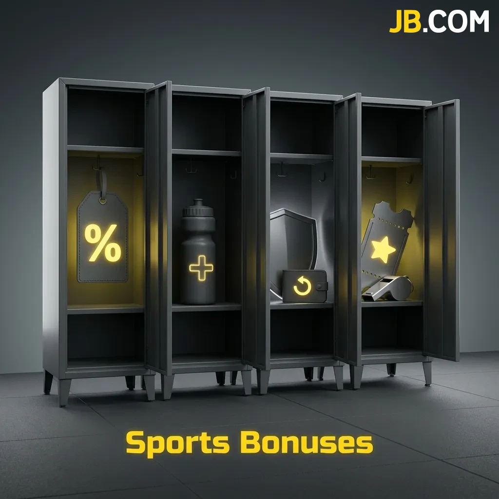 Sports betting bonuses illustration showing first bet insurance, accumulator boost, live cashback, and cricket/esports offers