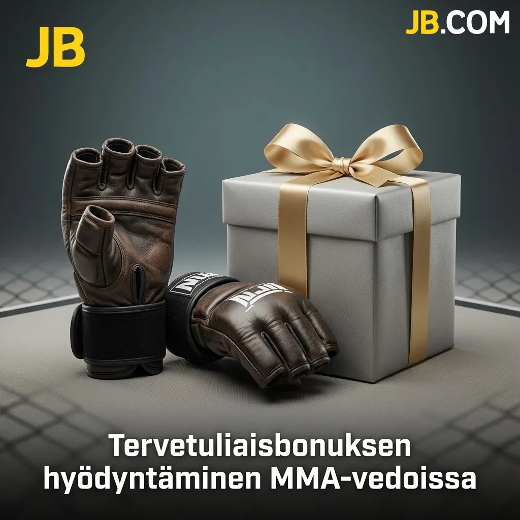 MMA fighter in octagon with welcome bonus offer overlay for sports betting site