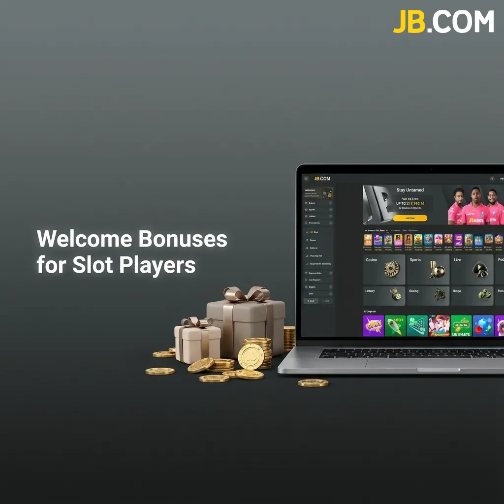 JB Casino welcome bonuses for slot players showing deposit matches, reload offers, cashback, and loyalty rewards program.