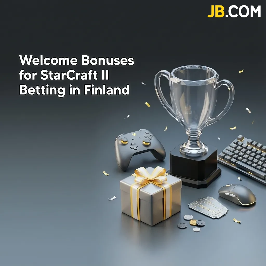 JB Casino welcome bonus interface showing EUR 17,160 package for StarCraft II esports betting in Finland