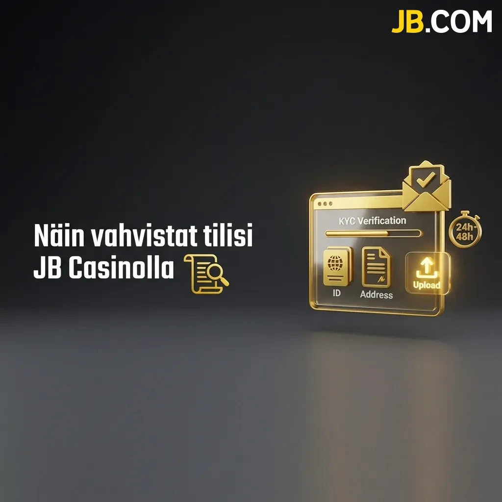 Katso selkeä pikaopas ja lue, näin vahvistat tilisi JB Casinolla vaihe vaiheelta turvallisessa ja suojatussa ympäristössä.
