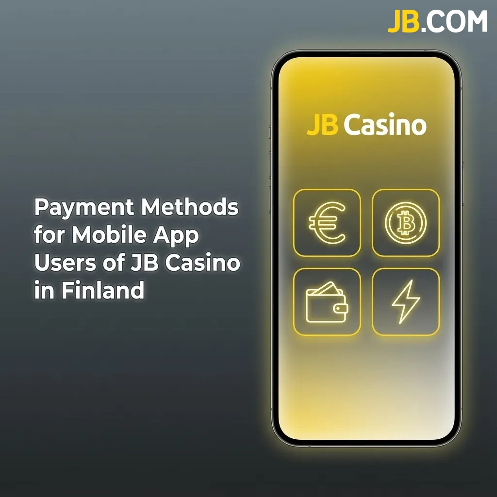 JB Casino Finland mobile app payment options including Visa, Mastercard, PayPal, Skrill, and bank transfer methods.