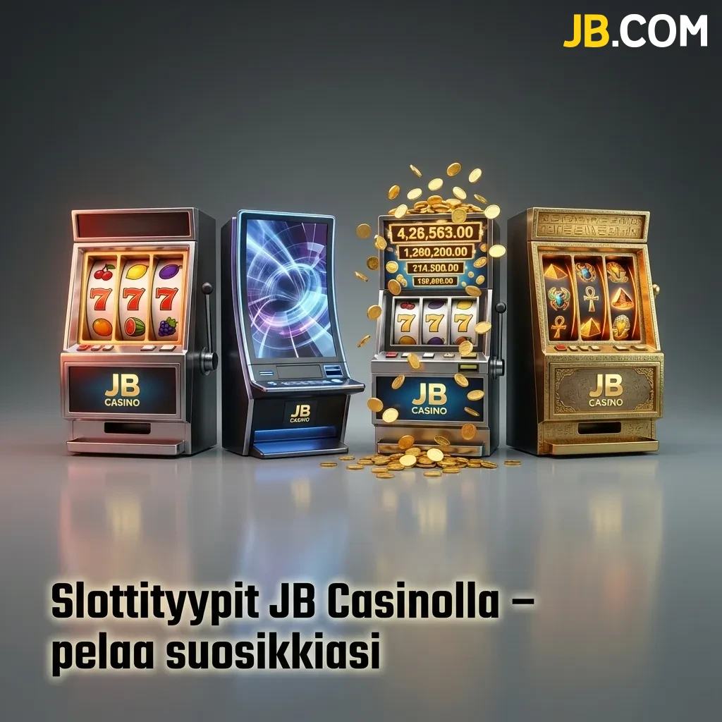 JB Casino slot game types including classic slots, video slots, Megaways, jackpot games, and cluster pays options