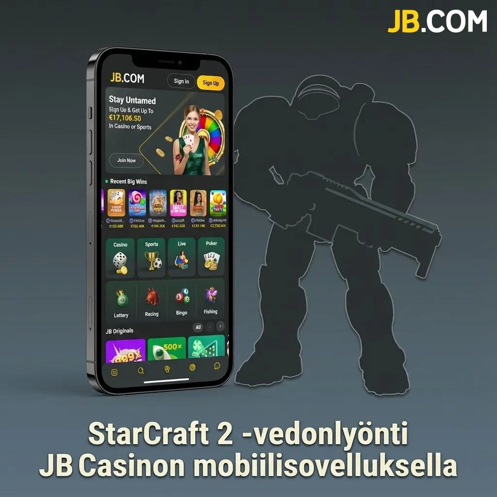 StarCraft 2 betting on JB Casino mobile app with step-by-step installation and betting instructions