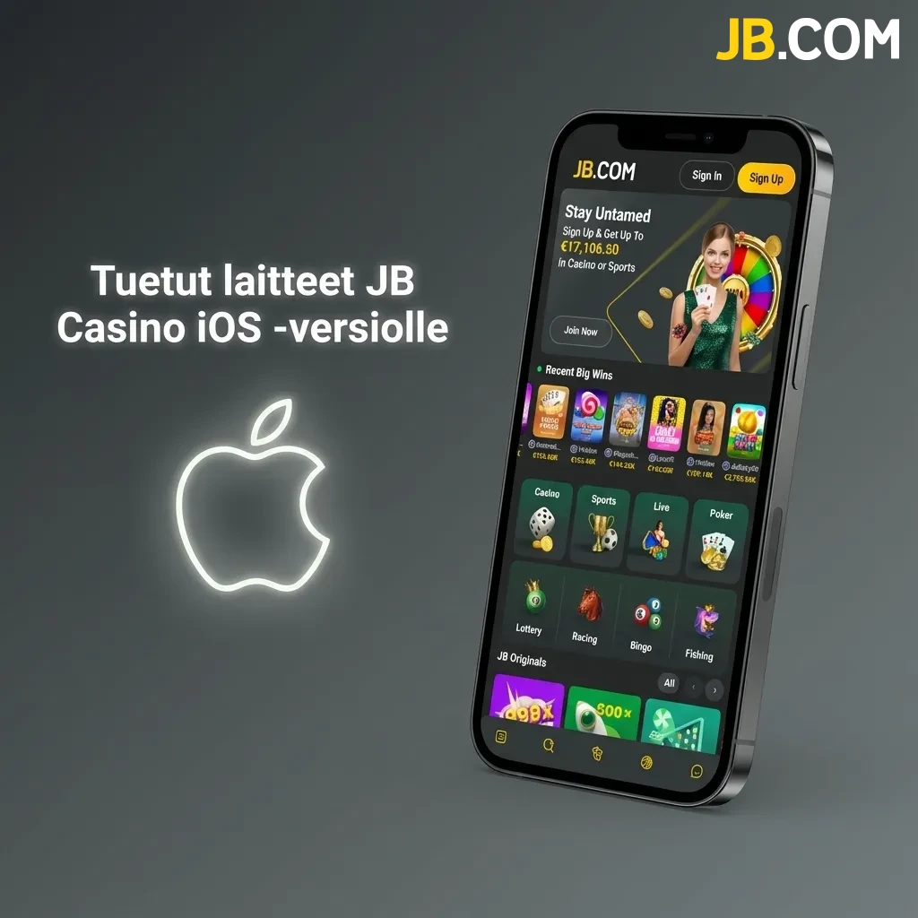 JB Casino iOS -sovellus toimii iPhone-malleilla iOS 11.0:sta alkaen, mukaan lukien iPhone 15 ja vanhemmat mallit.