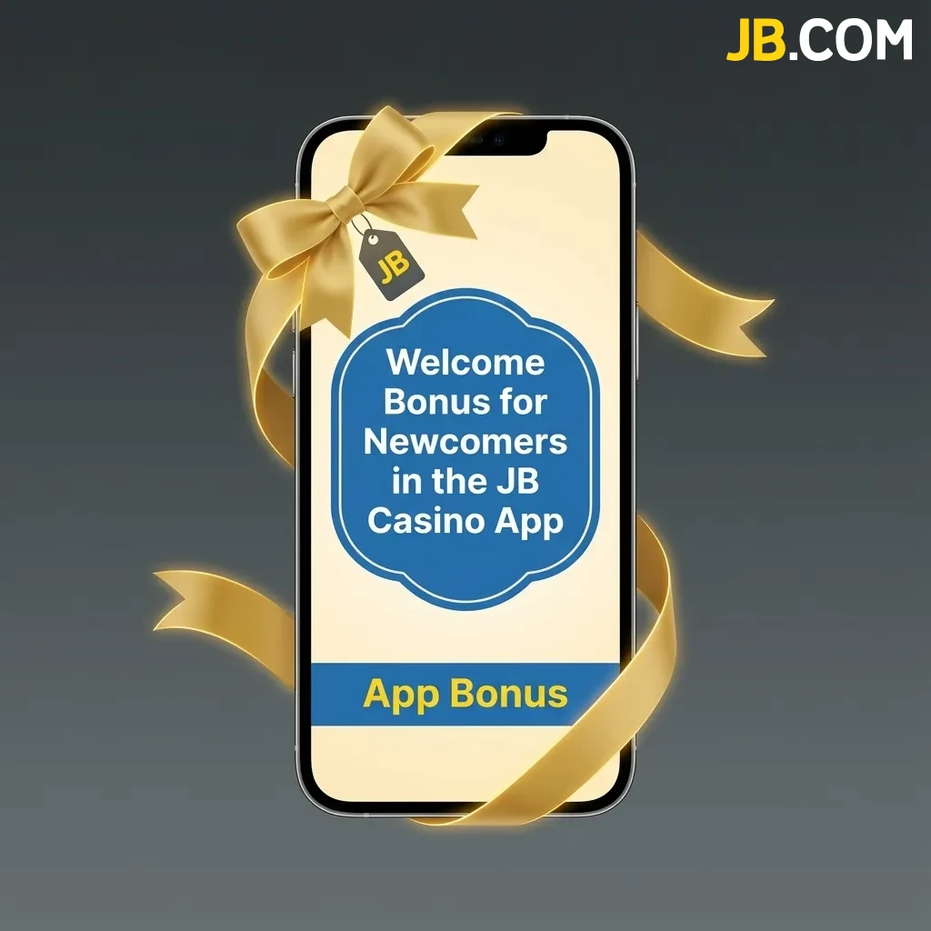 JB Casino App welcome screen showing registration bonus options for new players with deposit offers