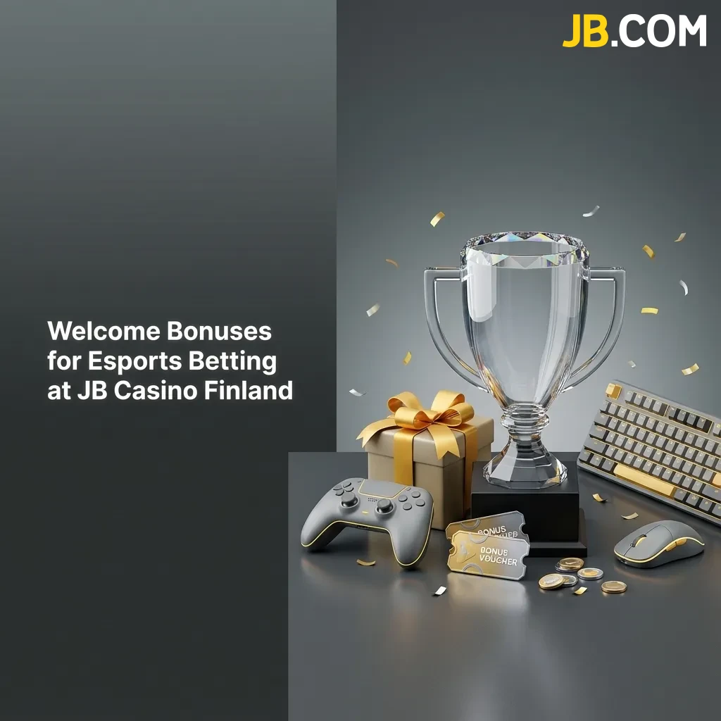 JB Casino Finland welcome bonus banner showing EUR 17,160 offer for new esports betting players