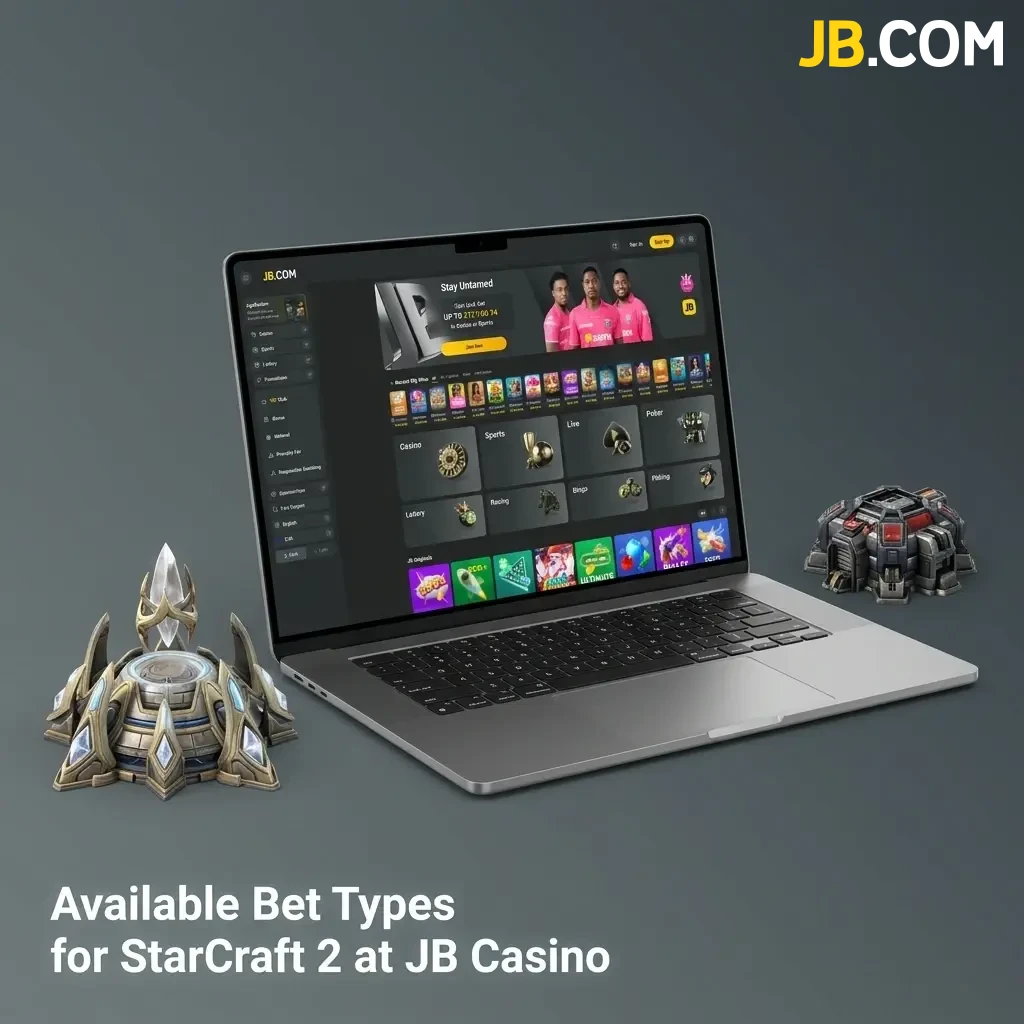 StarCraft 2 betting options at JB Casino including match winner, map bets, handicap, and live betting markets
