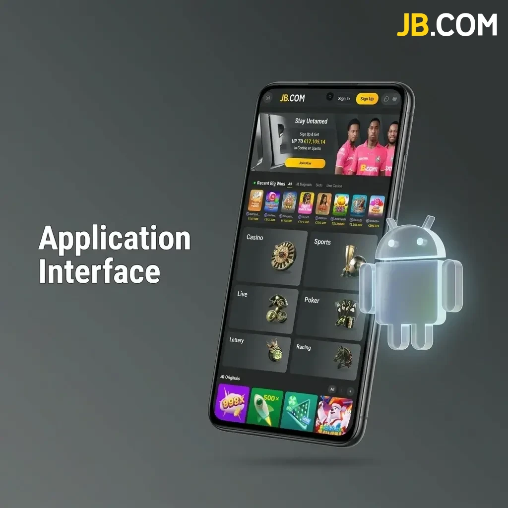 Enjoy the intuitive JB Casino application interface designed for a smooth mobile experience.