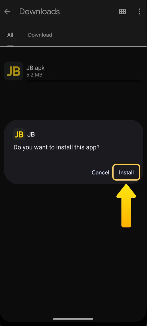 Install the JB Casino application by following the on-screen prompts to start playing.