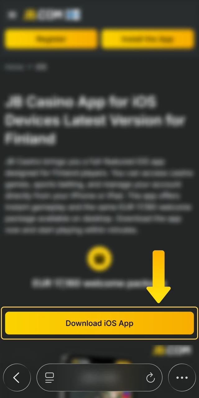 Tap the button to start downloading JB Casino on your iPhone.