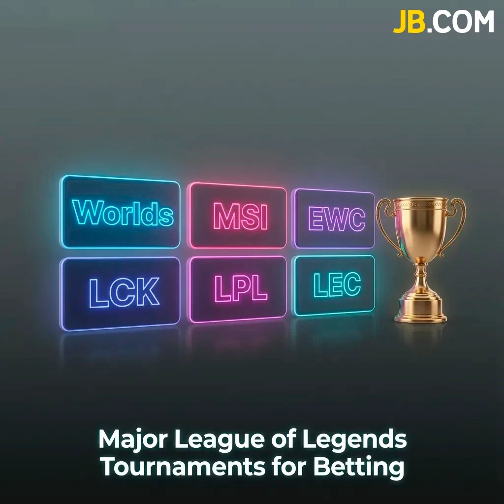Bet on major League of Legends events including MSI, the Esports World Cup, and the World Championship at JB Casino.