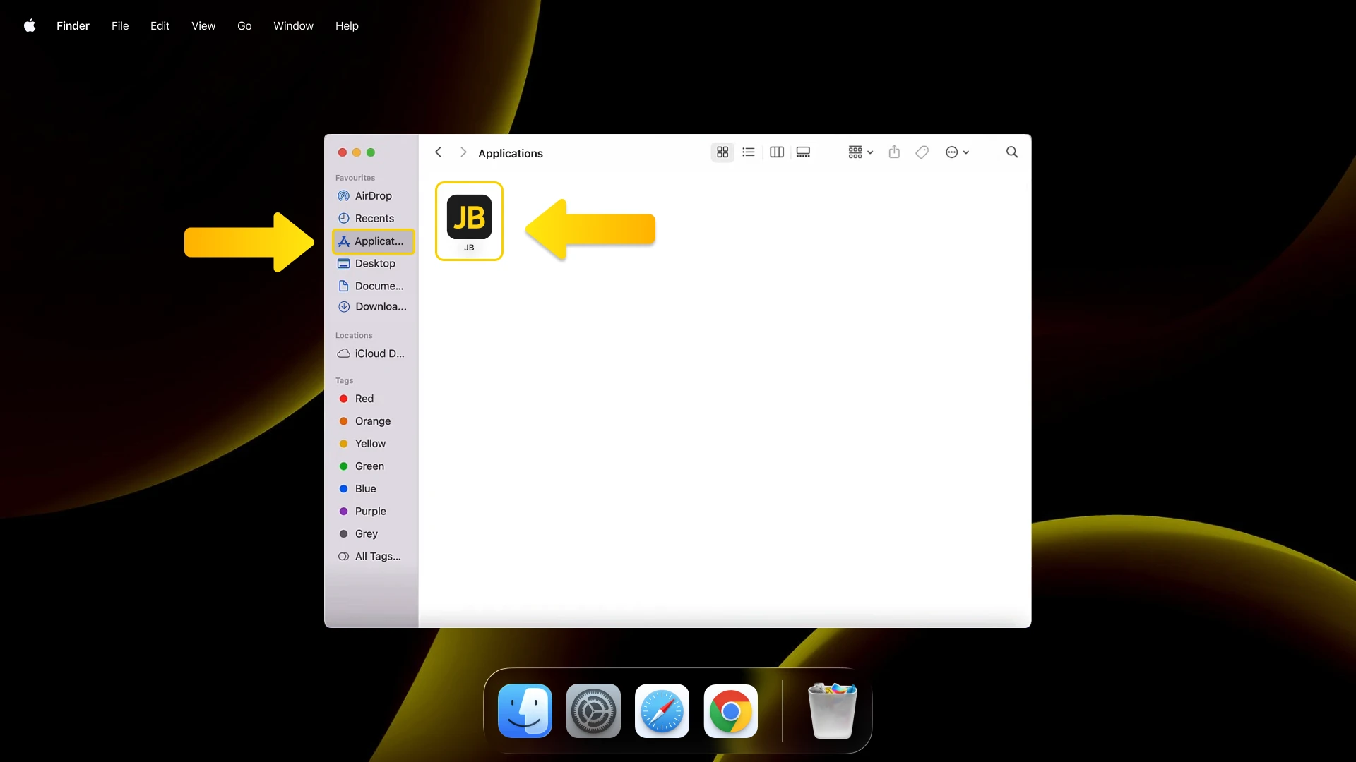 Start the JB Casino desktop application from your Mac launchpad.