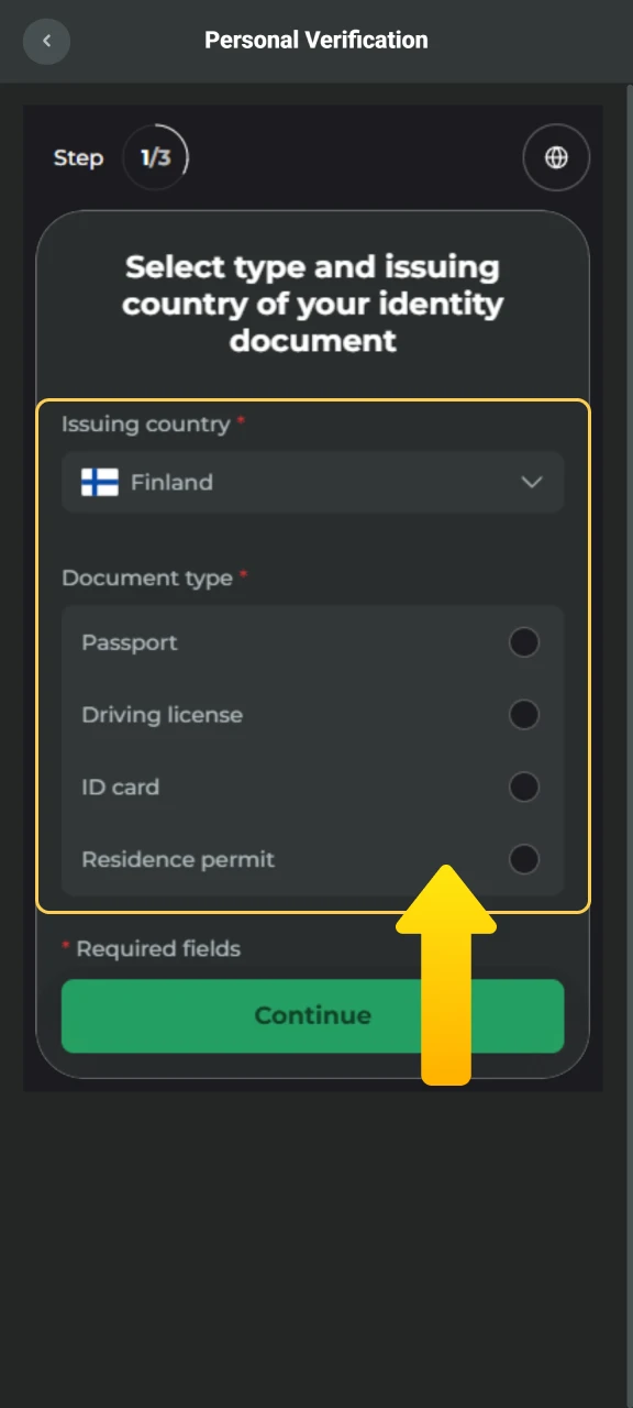 Upload a valid ID such as a passport or driver’s license to the JB Casino secure verification portal.