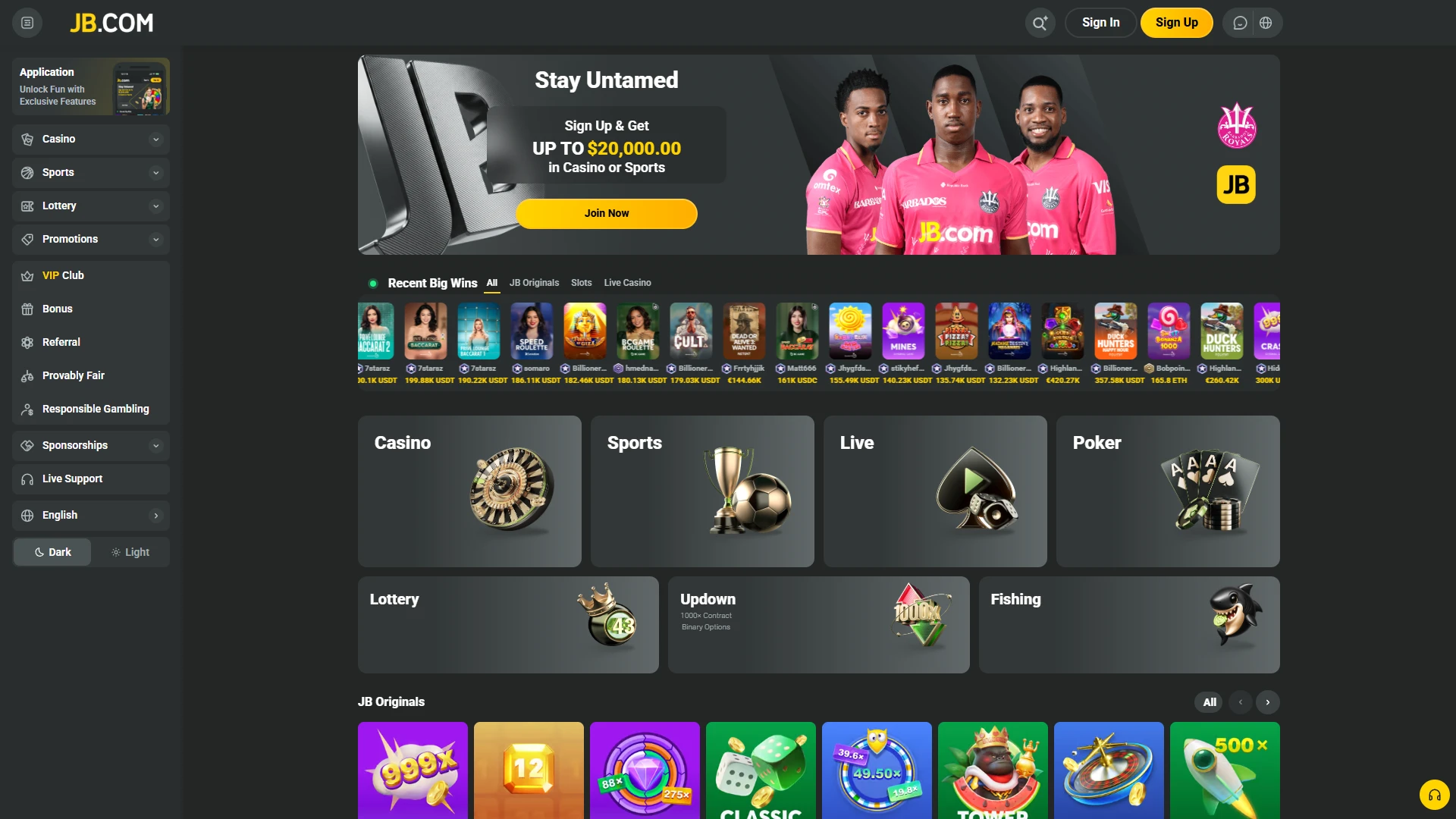 Launch the official JB Casino sign-up form to begin.