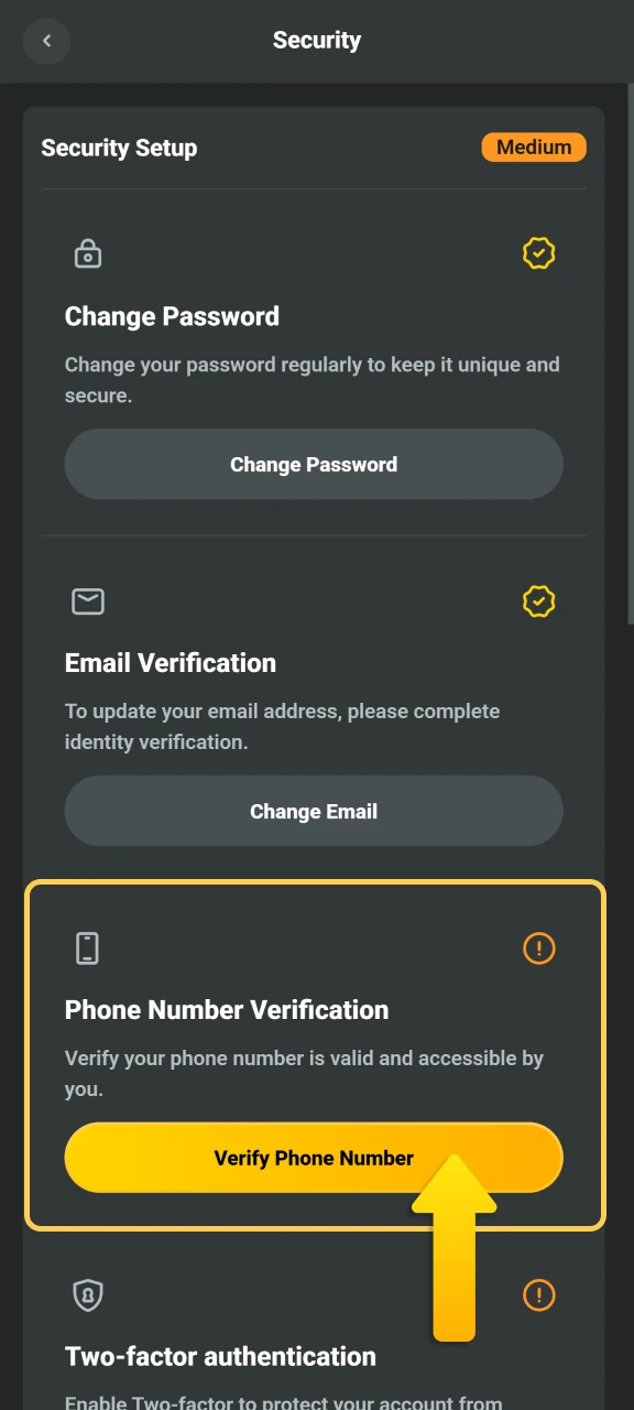 Verify your mobile profile using the JB Casino security code.