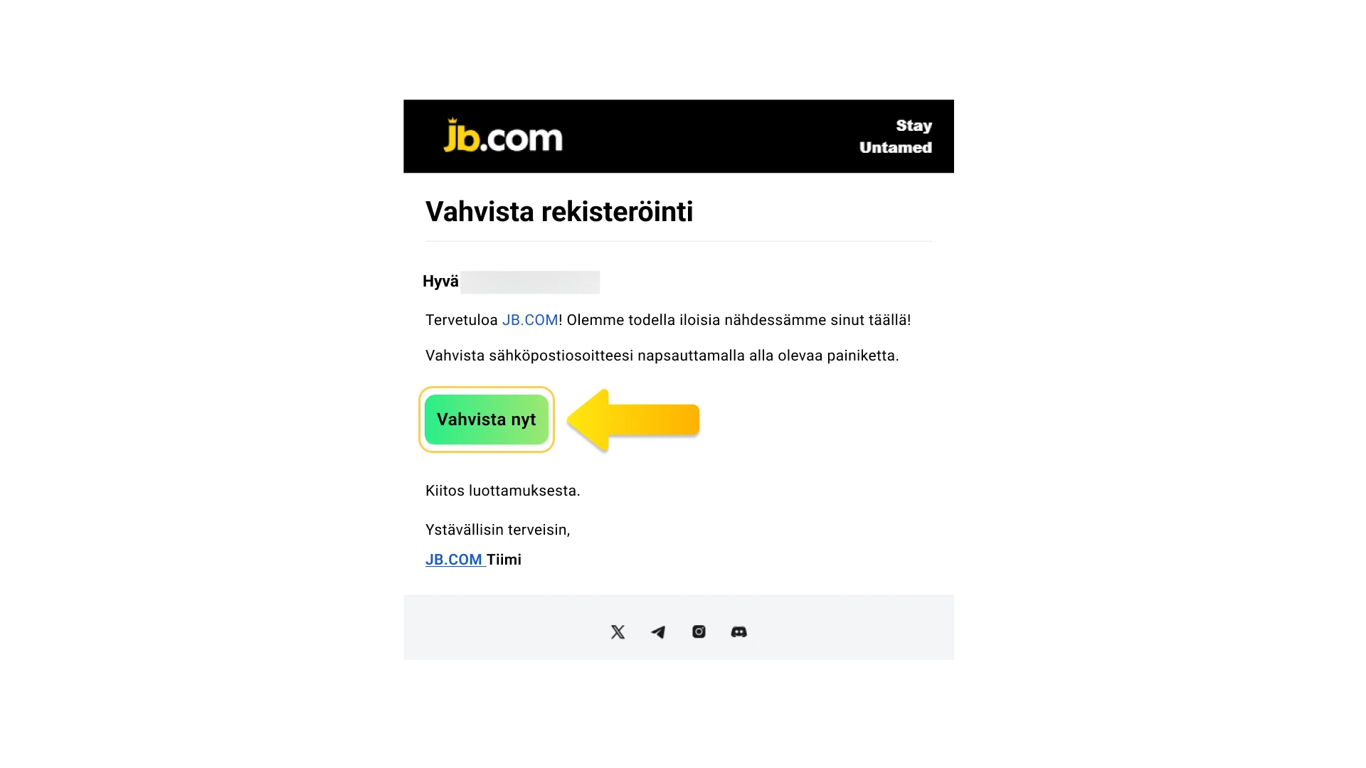 Viimeistele rekisteröityminen vahvistamalla puhelinnumerosi tai sähköpostiosoitteesi JB Casino -järjestelmässä.