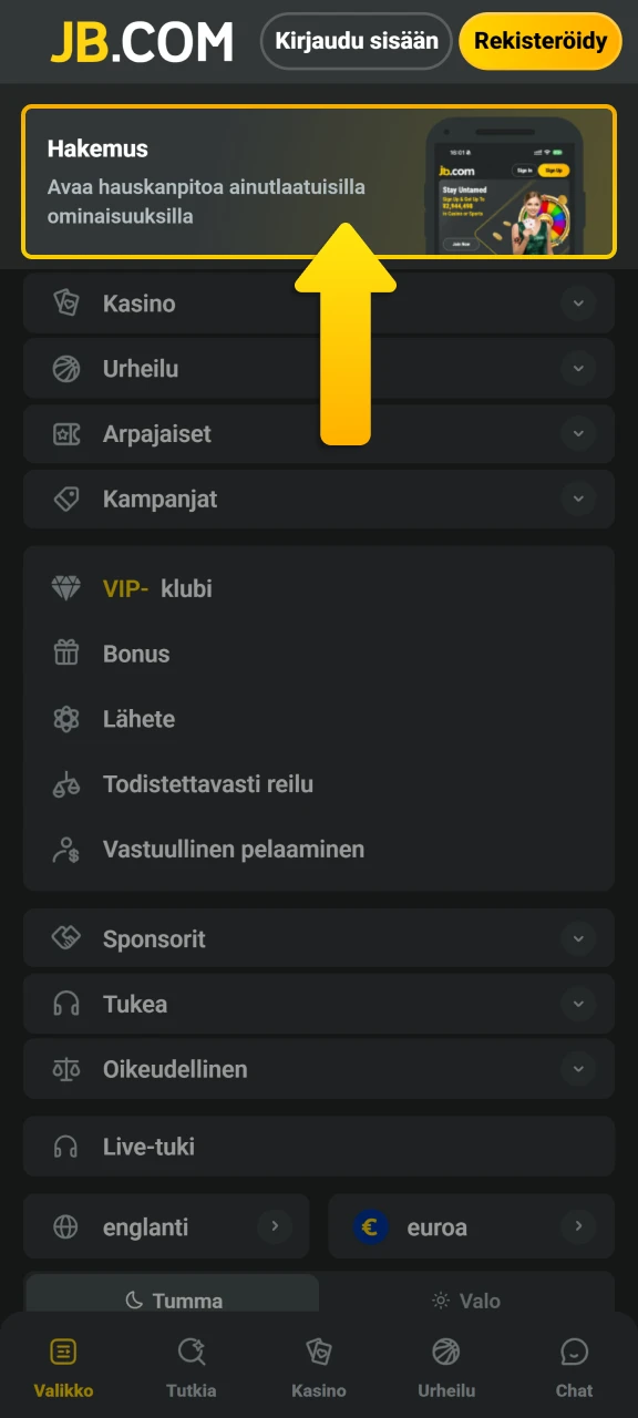 Käynnistä asennusprosessi lataamalla virallinen JB Casino APK-tiedosto laitteellesi.