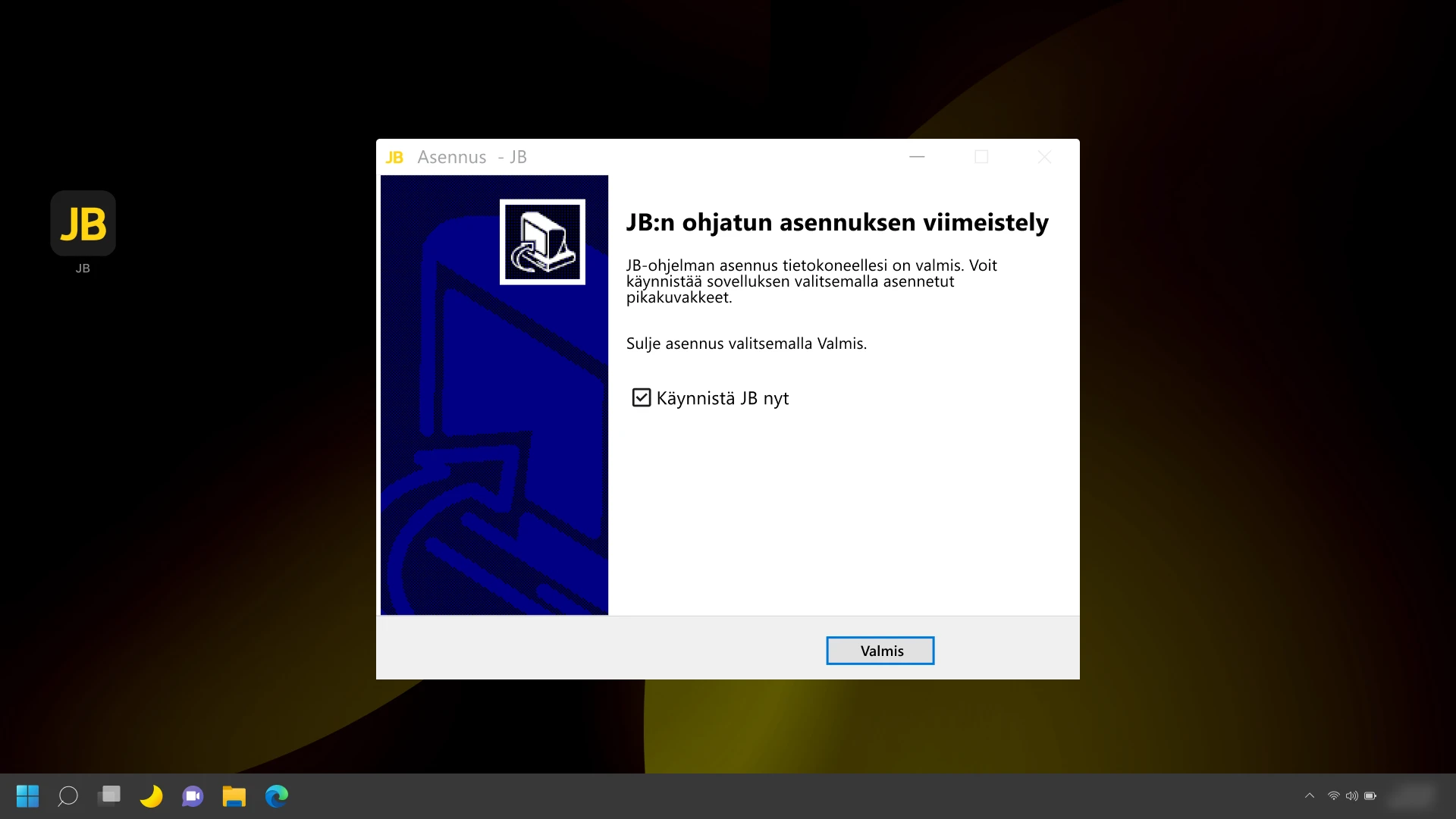 Viimeistele ohjelmiston asennus noudattamalla ruudulla näkyviä JB Casino -asennusohjeita.